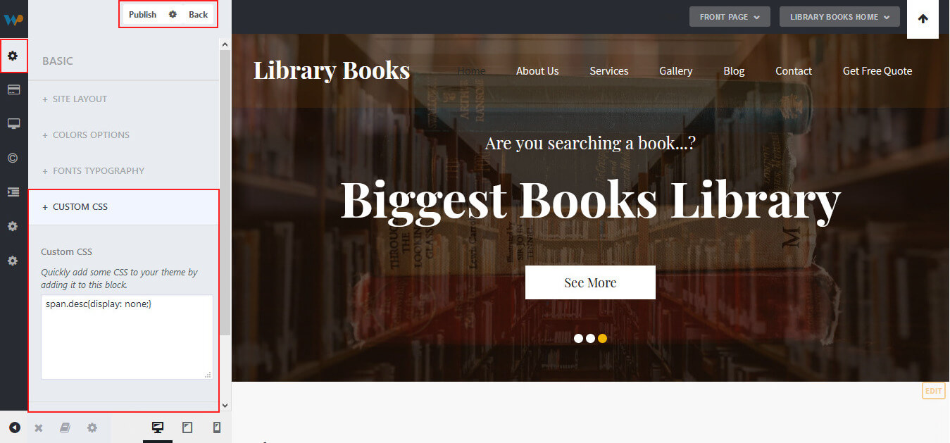 Library Books Theme Documentation