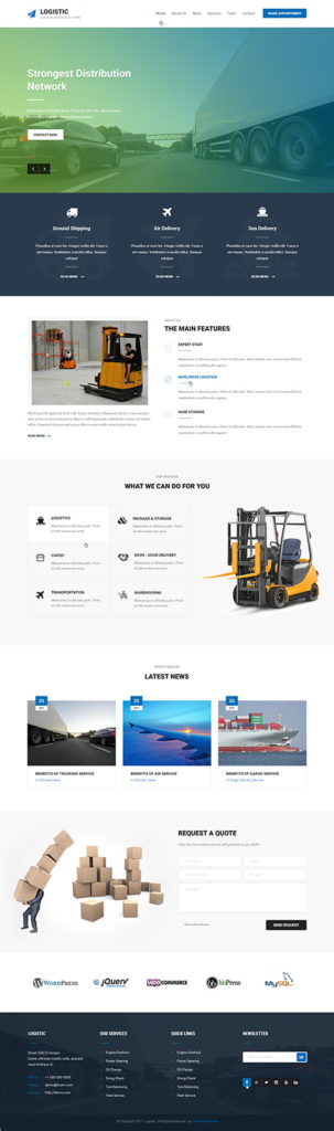 logistic WordPress theme
