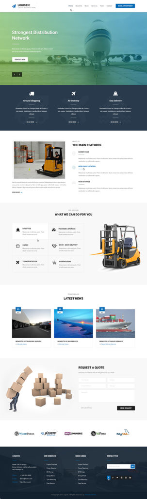 logistic WordPress theme