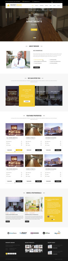 single property WordPress theme