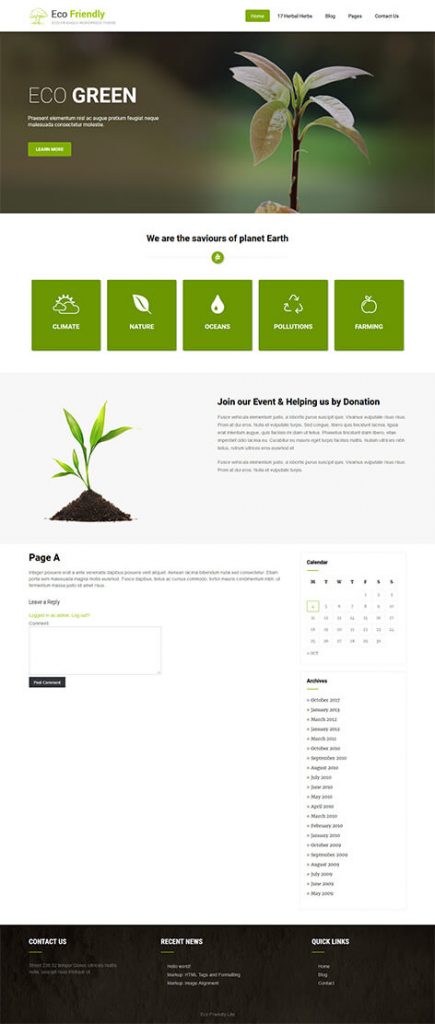 free green WordPress theme