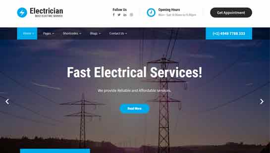 Electrician Pro WordPress Theme