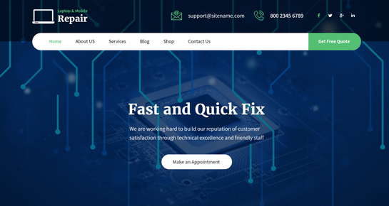 Laptop Repair WordPress Theme