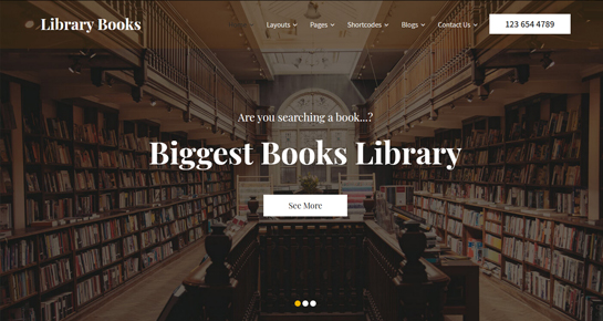 Library Books Pro WordPress Theme