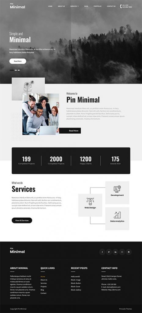 free ultra minimal WordPress theme