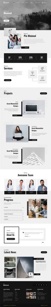minimal portfolio WordPress theme