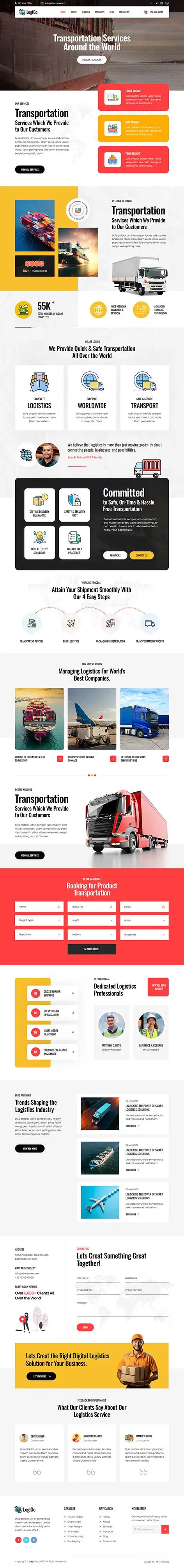 Logistics WordPress Theme