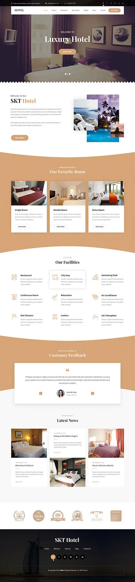 Hotel Management WordPress Theme