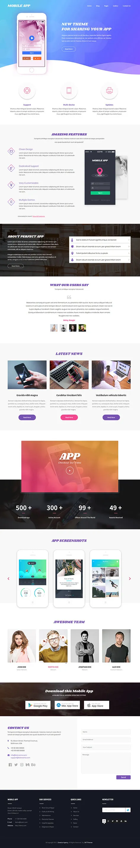 App Showcase WordPress Theme