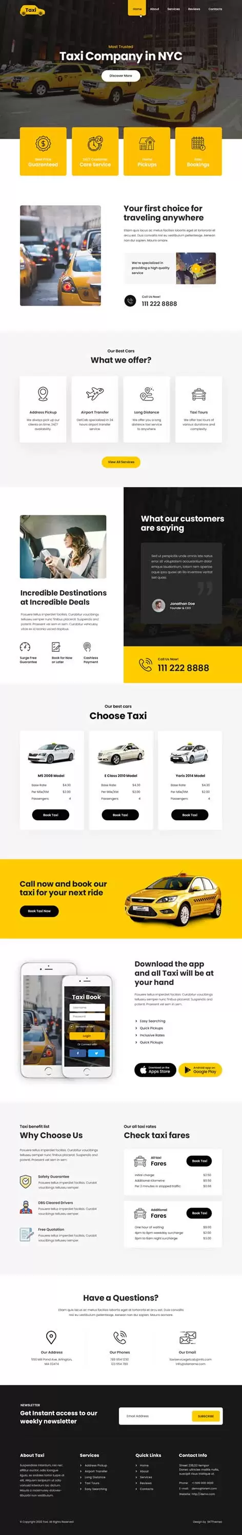 Cab Service WordPress Theme