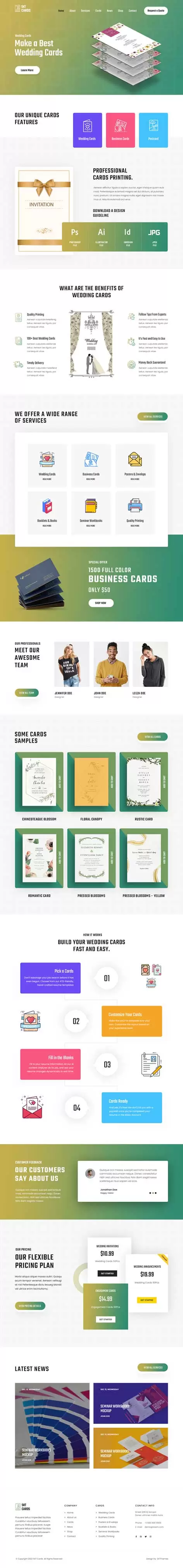Card Design WordPress Theme
