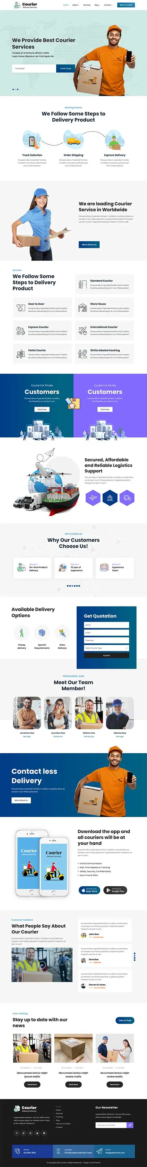 Courier Delivery WordPress Theme