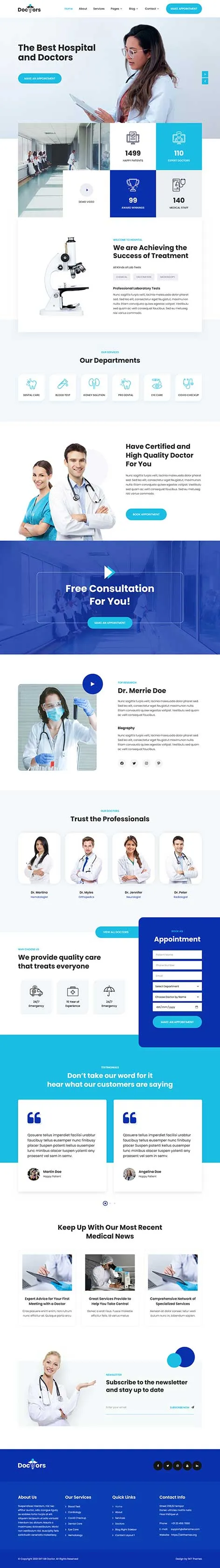 Doctor Appointment WordPress Theme