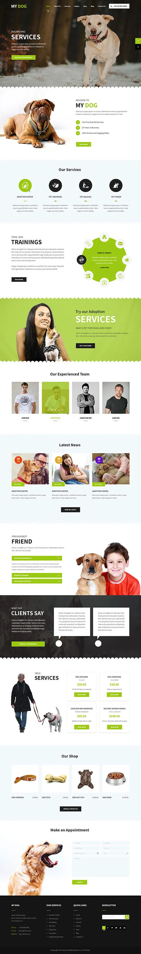 Dog Walking WordPress Theme