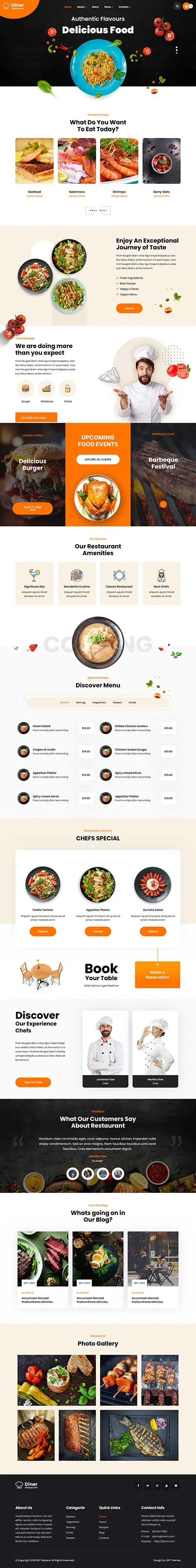 Food Blog Website Template