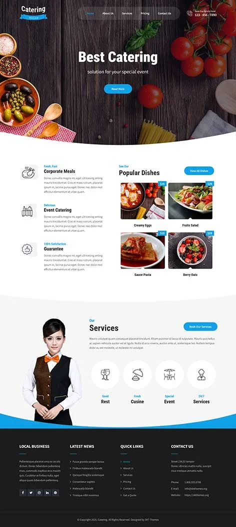 Free Rosa WordPress Theme for Elegant Restaurant and Cafe Websites
