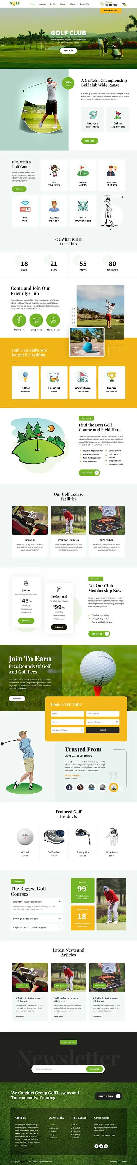 Golf Club WordPress Theme