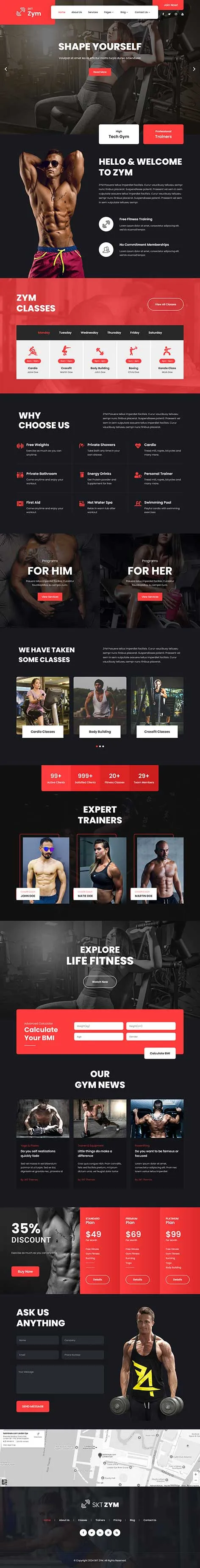 SKT Calisthenics â€“ Pilates WordPress Theme