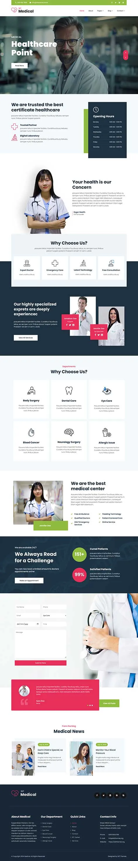 SKT Multicare â€“ Polyclinic WordPress Theme for Clinics & Healthcare