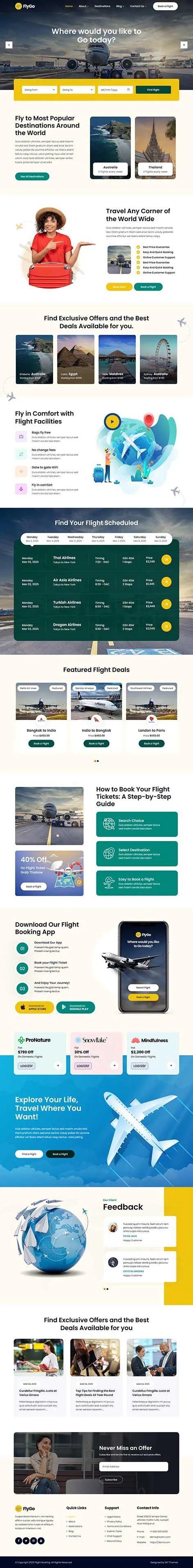 Private Airline WordPress Theme