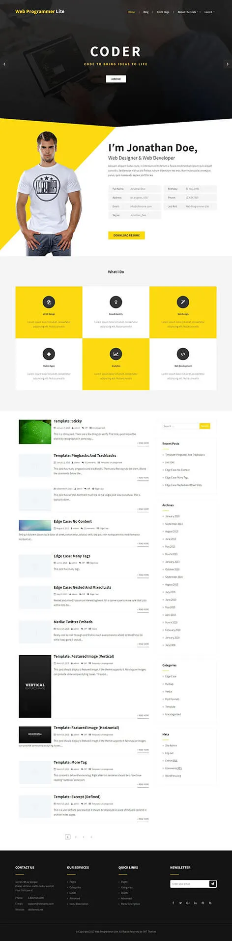 Professional Free Programmer WordPress Theme with Open Source Code