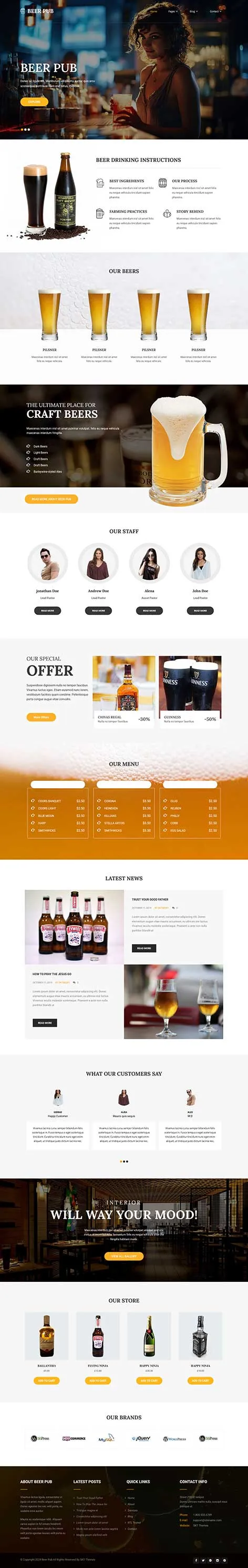 Pub WordPress Theme â€“ Modern Website Design for Pubs & Bars