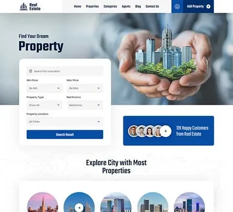 Real Estate Agent WordPress Theme for property listings and realtors