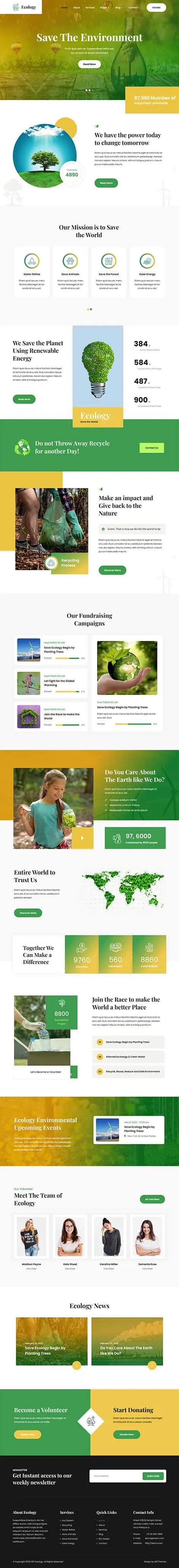 Renewable Energy WordPress Theme for solar, wind, and sustainable power companies