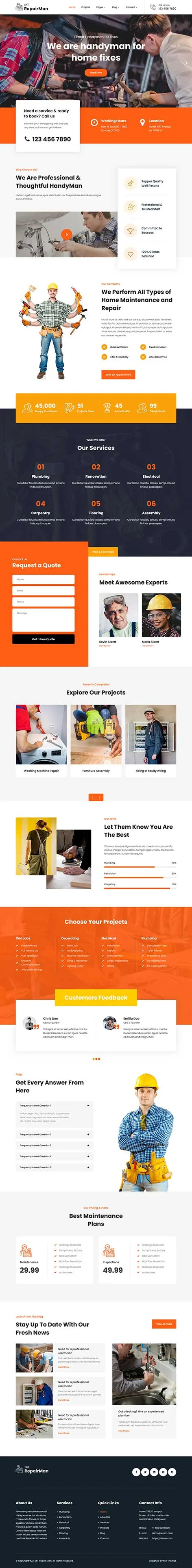 Repair WordPress Theme for electronics, appliances, and handyman services