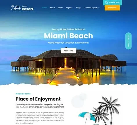 Reservation System WordPress Theme for hotels, restaurants, and service bookings