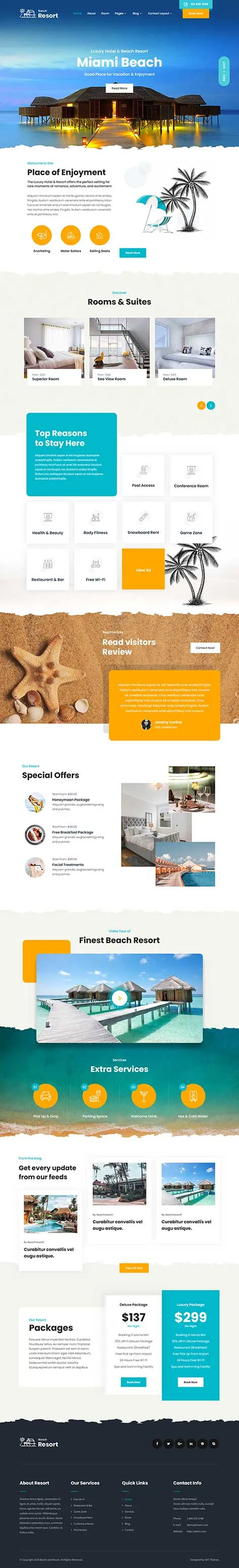 Reservation System WordPress Theme for hotels, restaurants, and service bookings