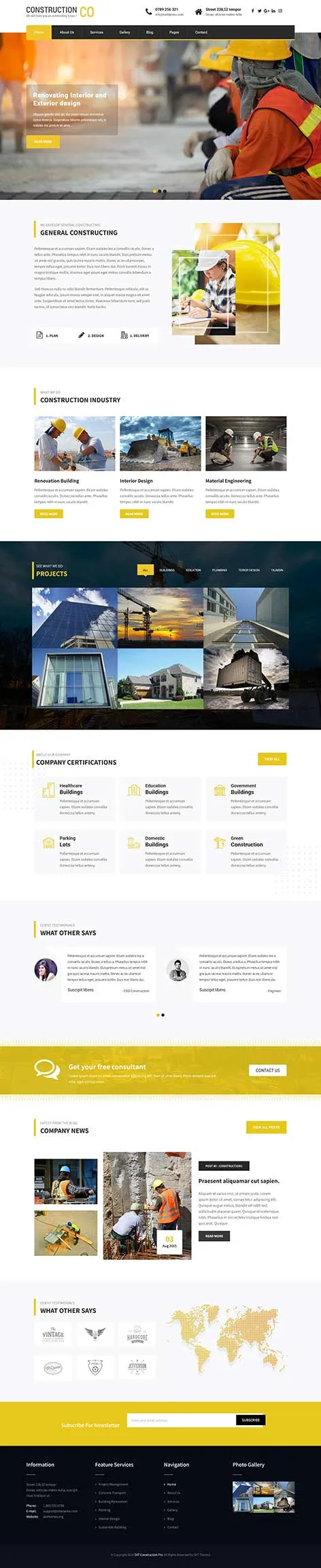 Road Construction WordPress Theme