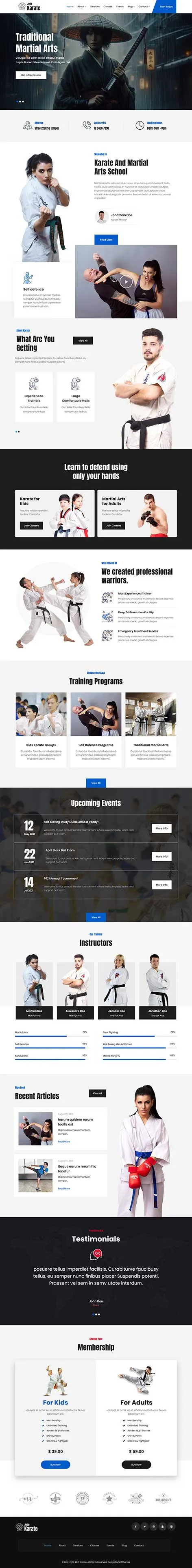 Samurai WordPress Theme for Martial Arts & Traditional Dojo Sites