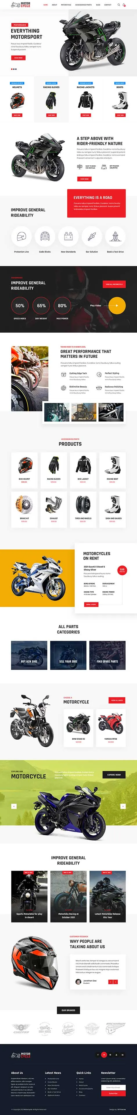 Scooter WordPress Theme with rental scheduling and responsive booking system