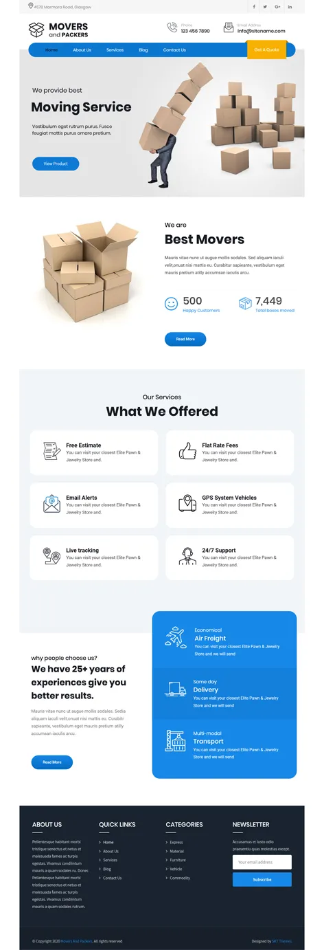 Self Storage WordPress Theme