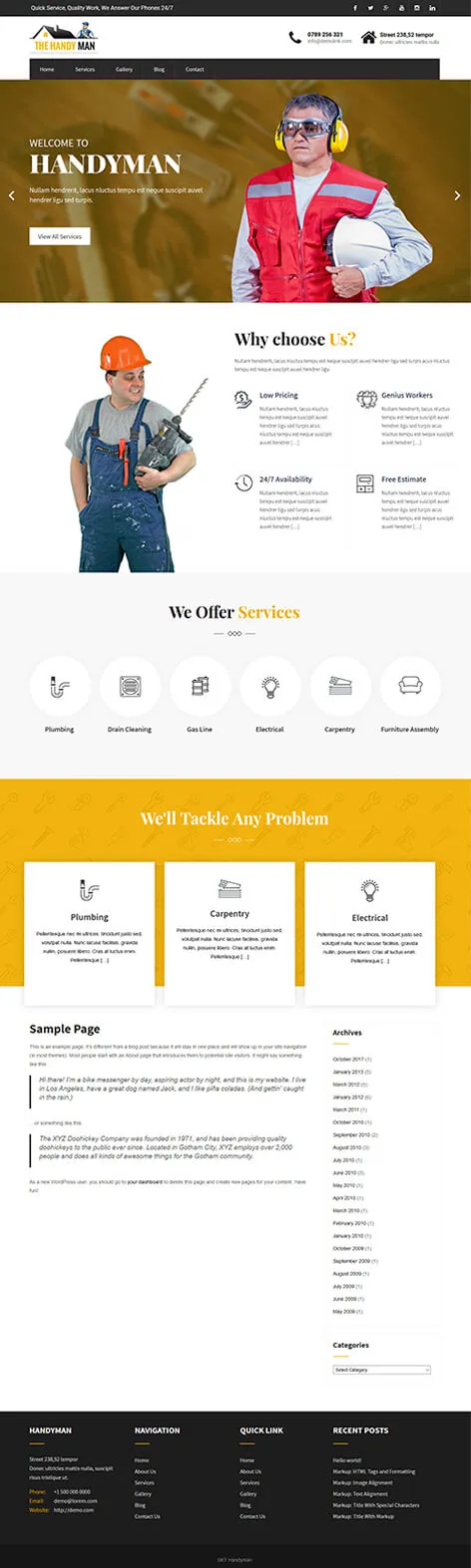 Free Service WordPress Theme built to simplify client engagement
