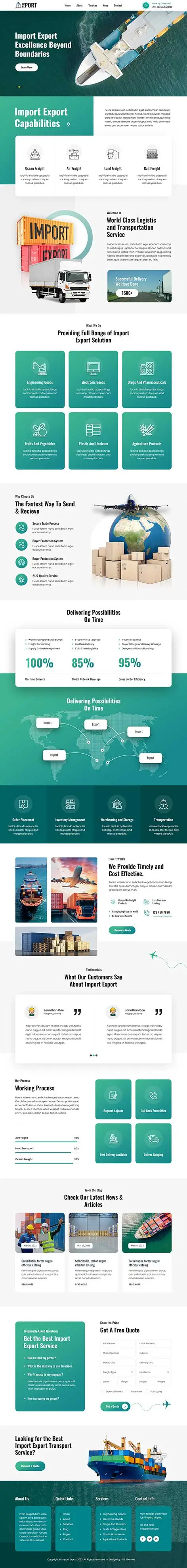 Transportation WordPress Theme