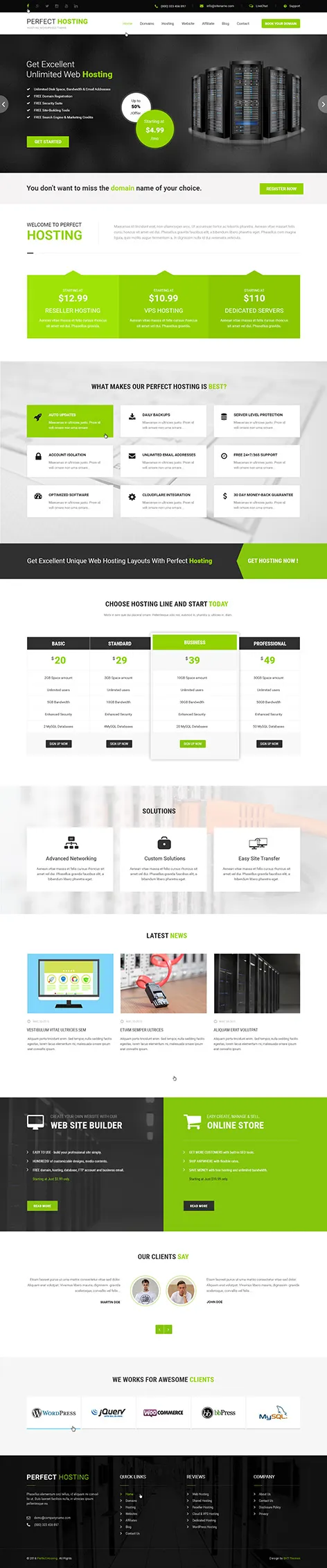 Website Hosting WordPress Theme