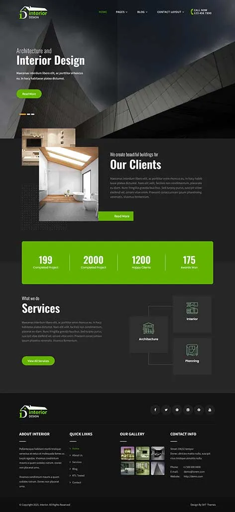 Free Interior Design WordPress Theme