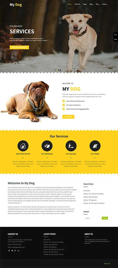 Free Pet Grooming WordPress Theme