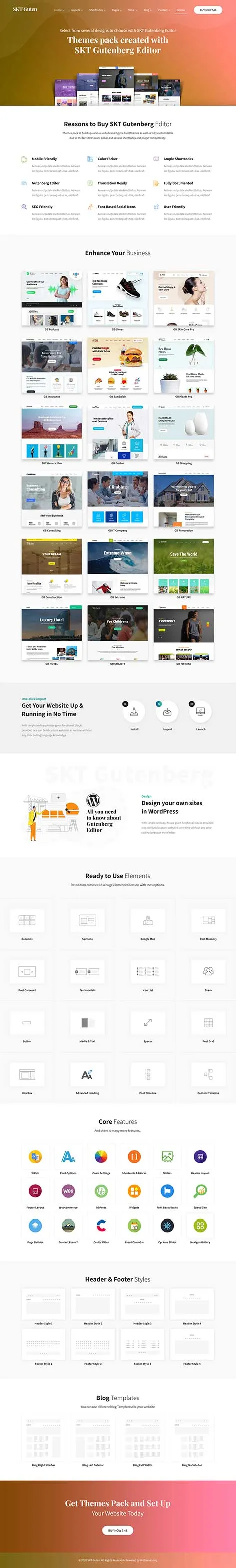 Gutenberg Website Templates