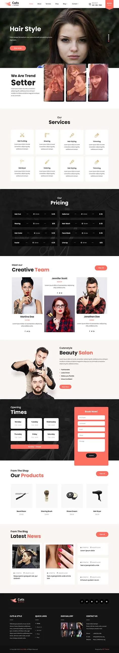 HairStyle WordPress Theme