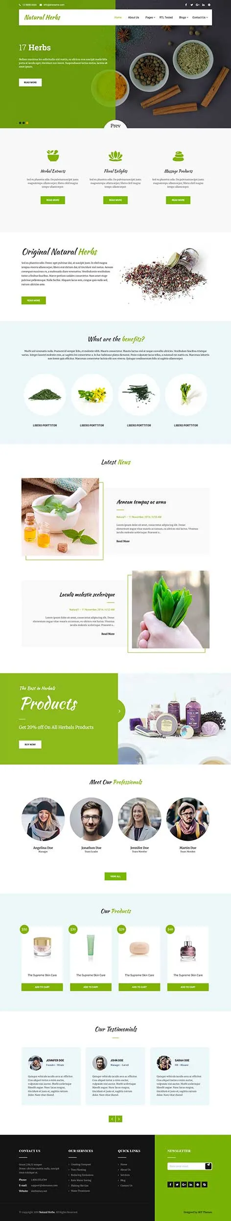 Herbal Store WordPress Theme