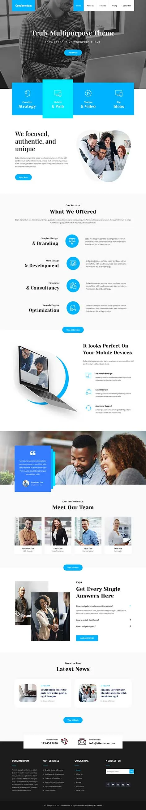 Horizontal Layout WordPress Theme