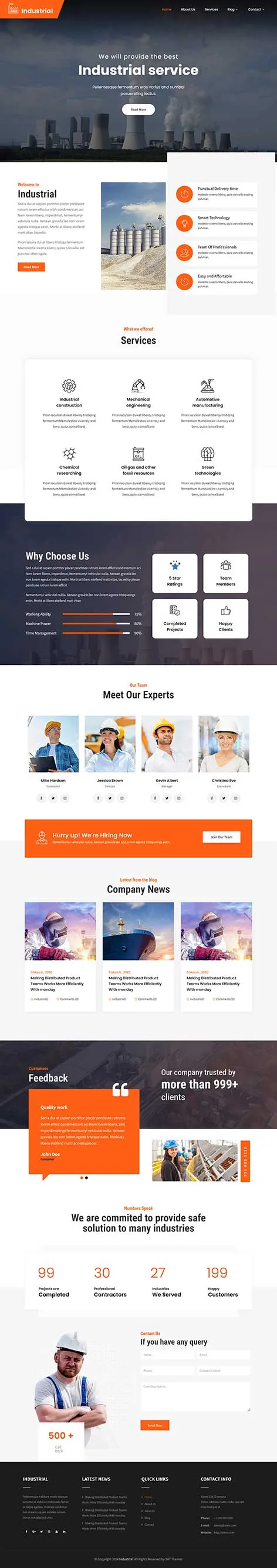 Industrial Company WordPress Theme