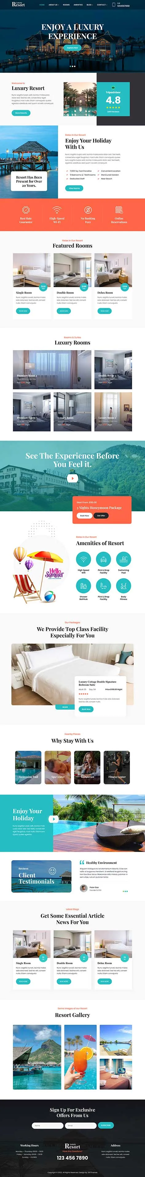 Lake Resort WordPress Theme