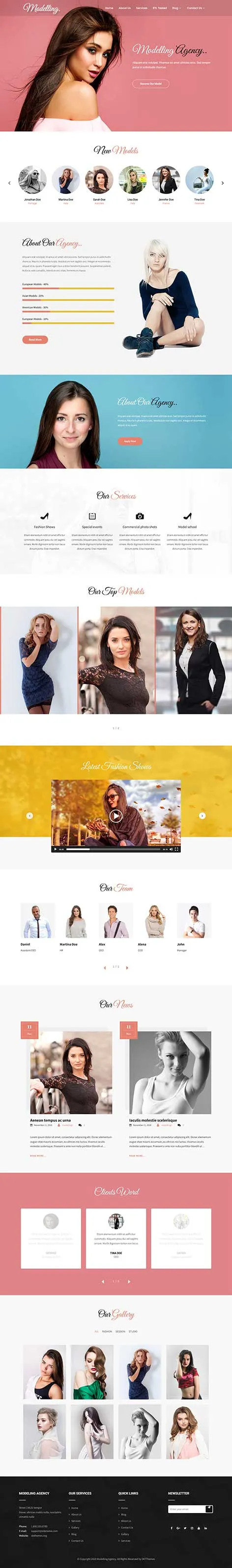 Model Portfolio WordPress Theme