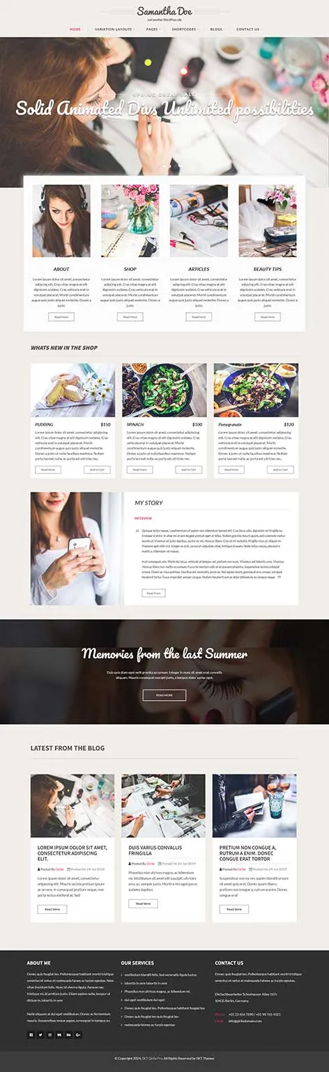 Multipurpose Girly WordPress Theme