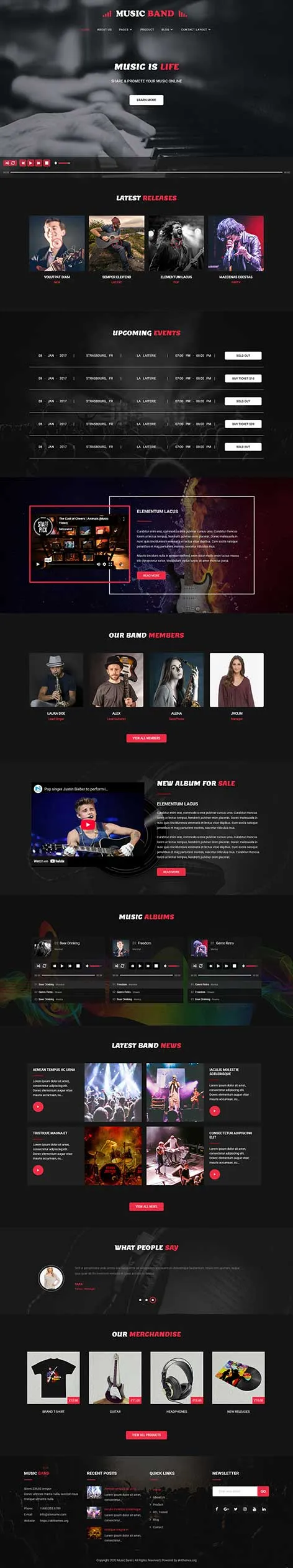 Musicians WordPress Theme