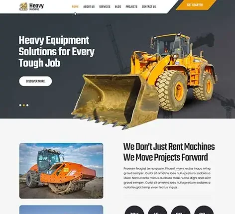 Construction Equipment Rental WordPress Theme